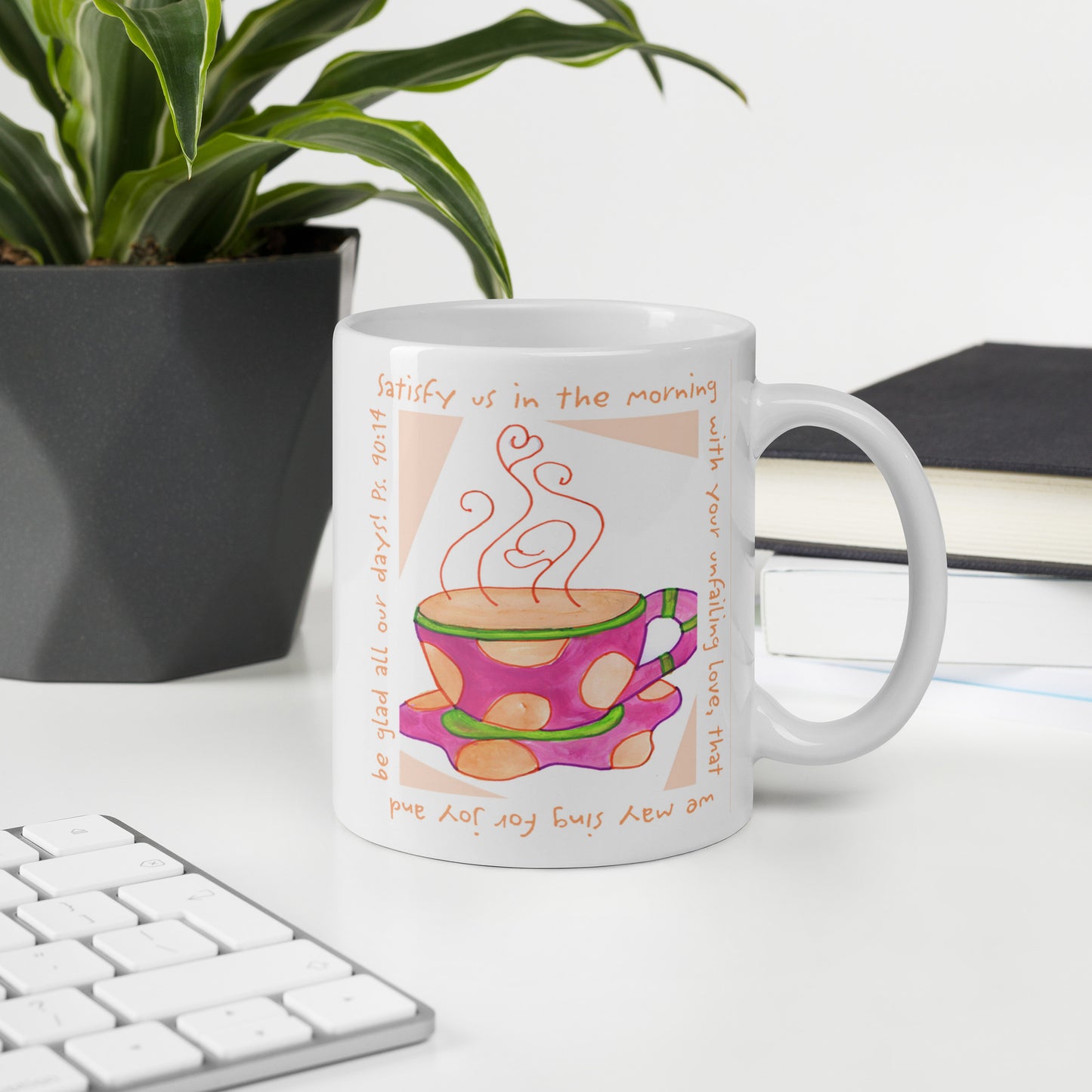 Vivid Orange - Pink Coffee Cup Mug