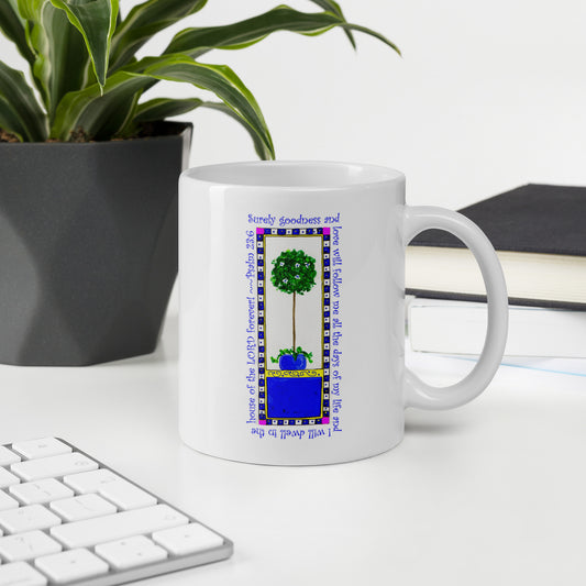 Heavenly Blue Topiary Mug