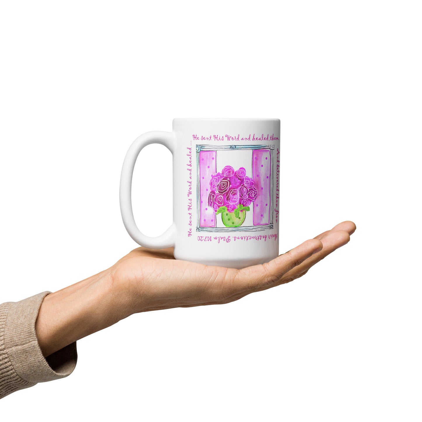 Bright Pink - Roses in a Bowl Mug