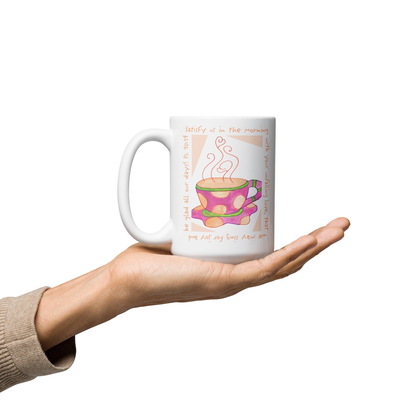 Vivid Orange - Pink Coffee Cup Mug