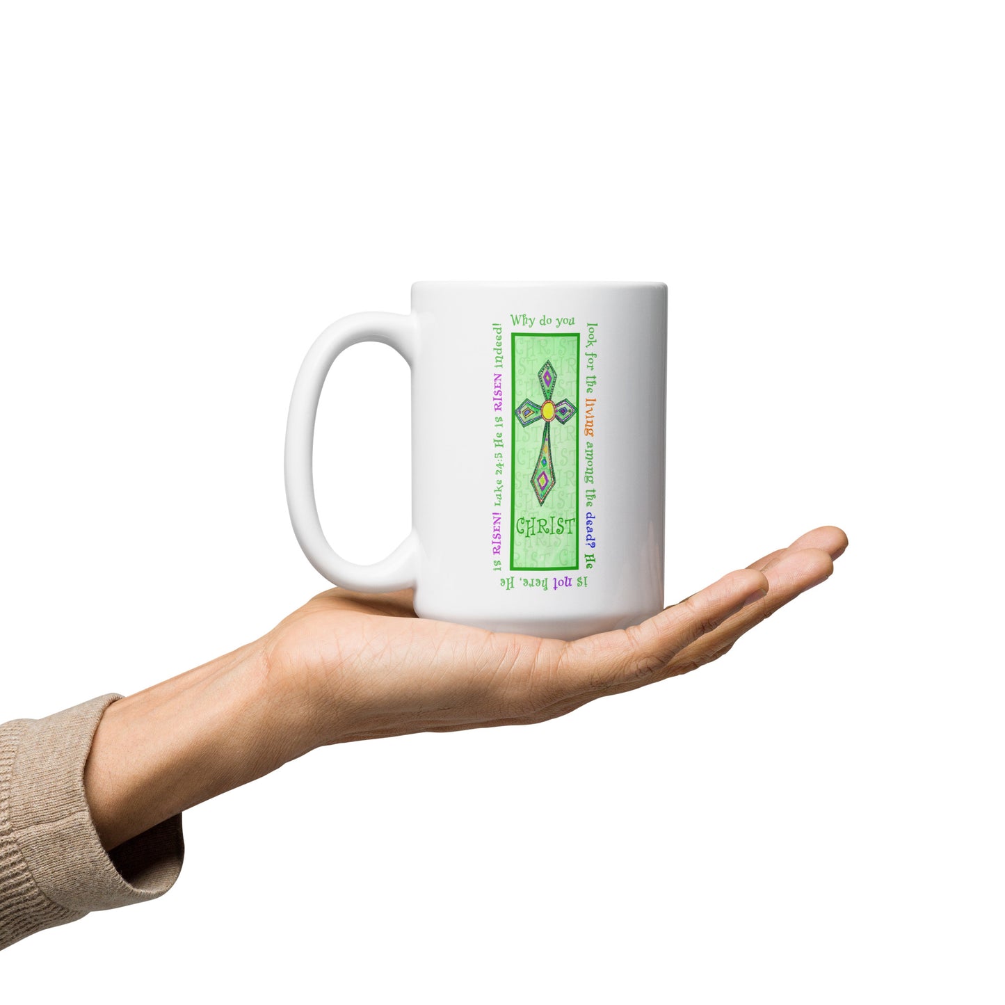 Lively Green - Jeweled Cross Mug