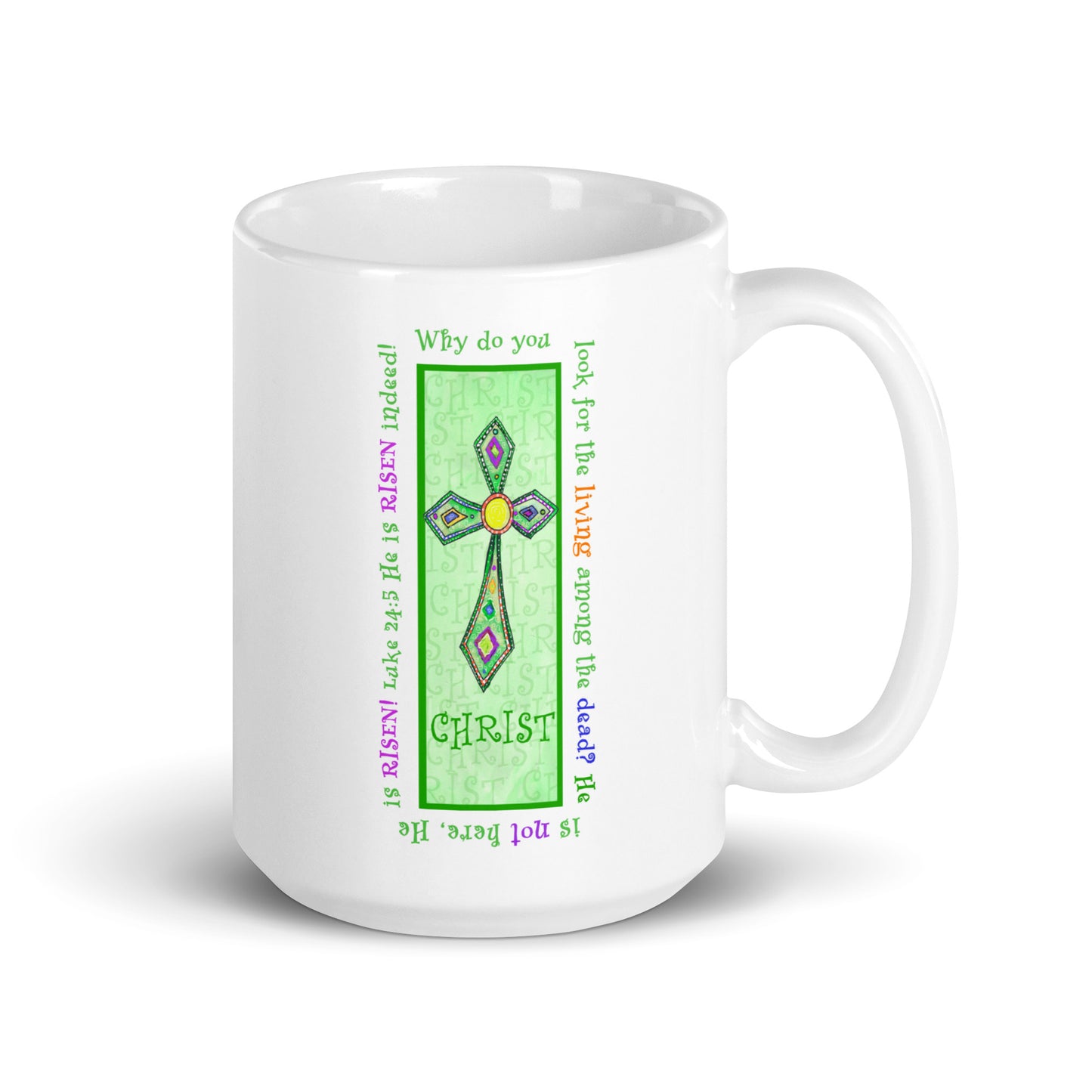 Lively Green - Jeweled Cross Mug