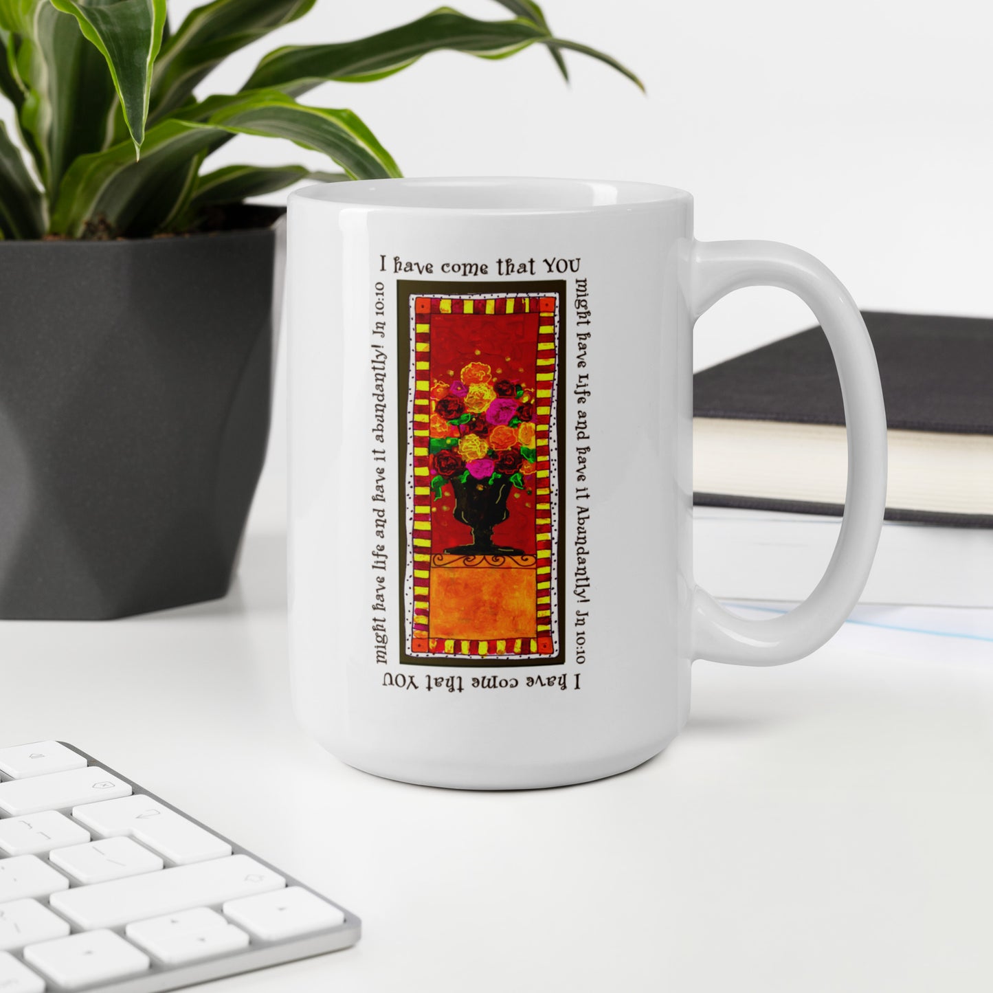 Vivid Orange - Abundant Flowers Mug