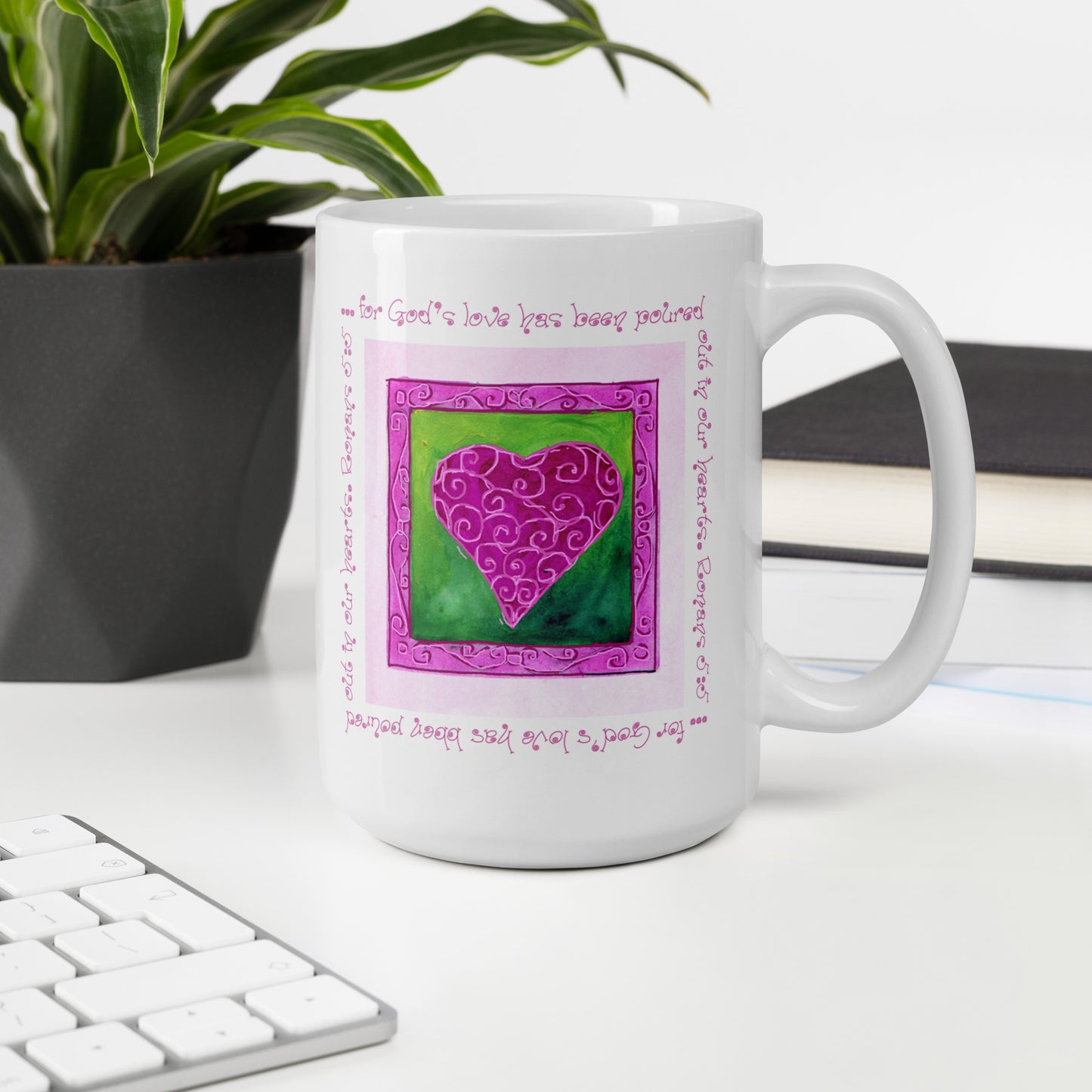 Bright Pink - Pink Heart Mug