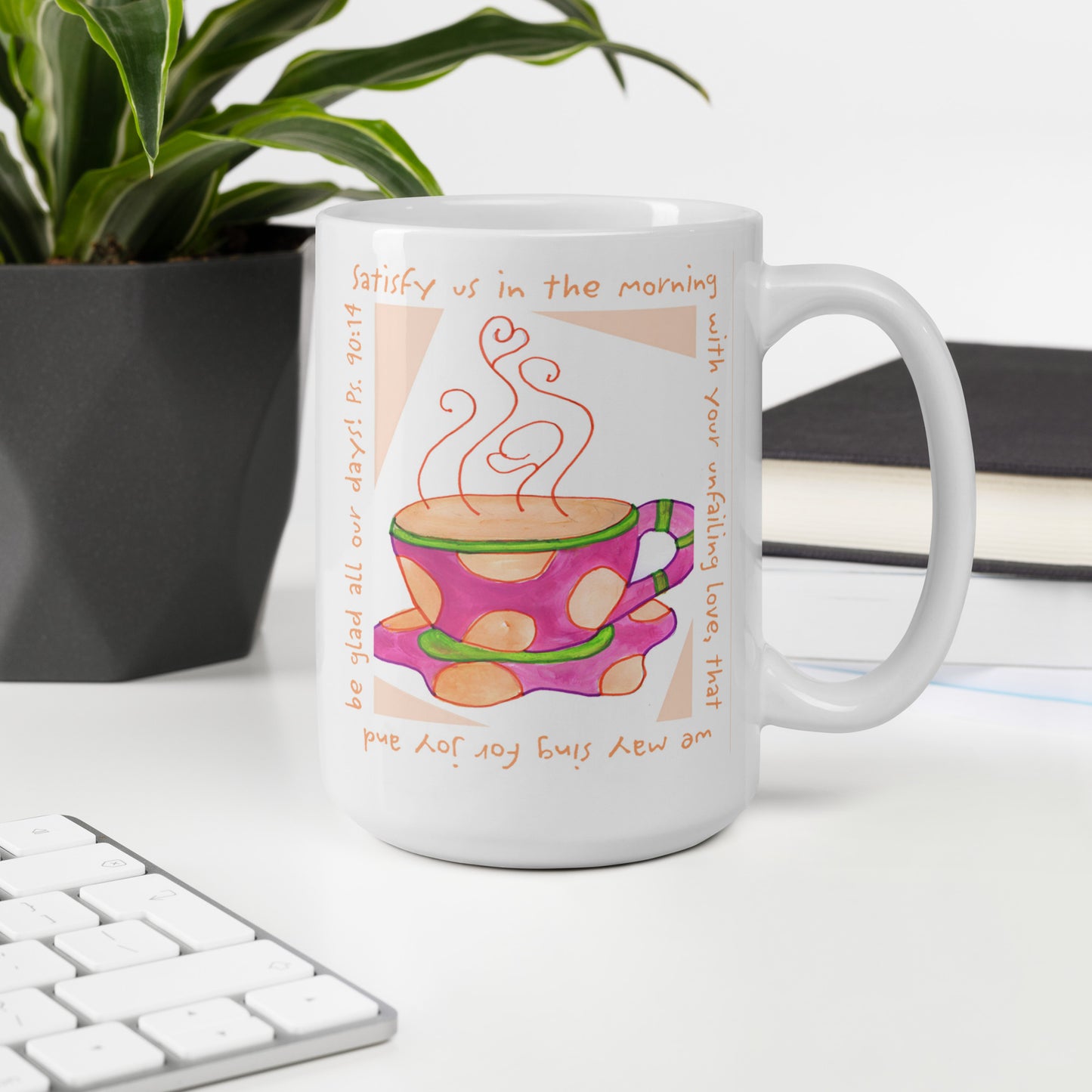 Vivid Orange - Pink Coffee Cup Mug