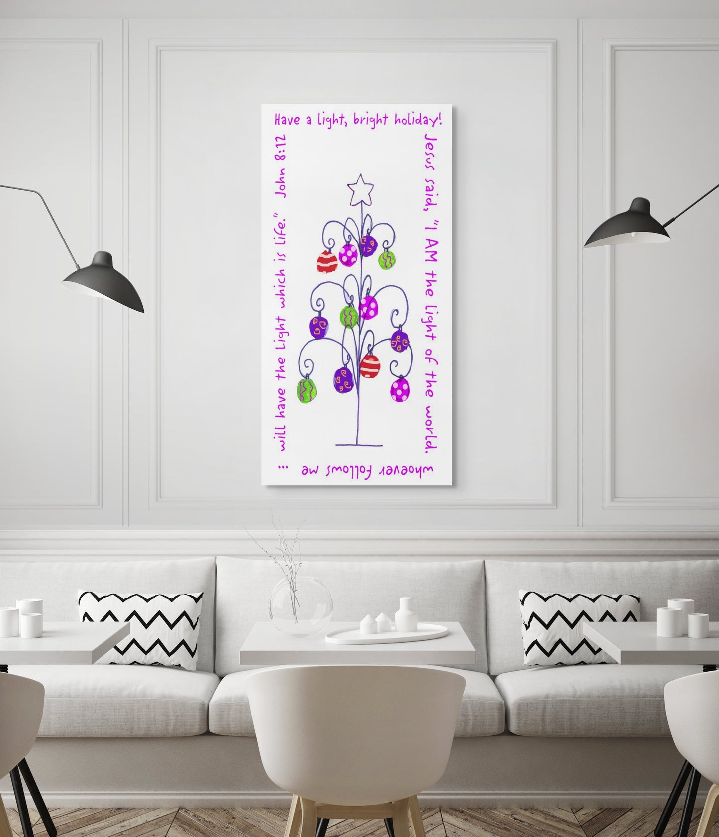 A Very Merry Christmas - A Wire Tree Canvas Print