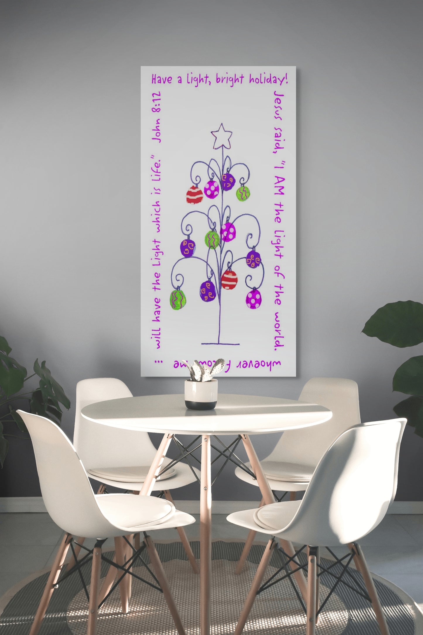 A Very Merry Christmas - A Wire Tree Canvas Print