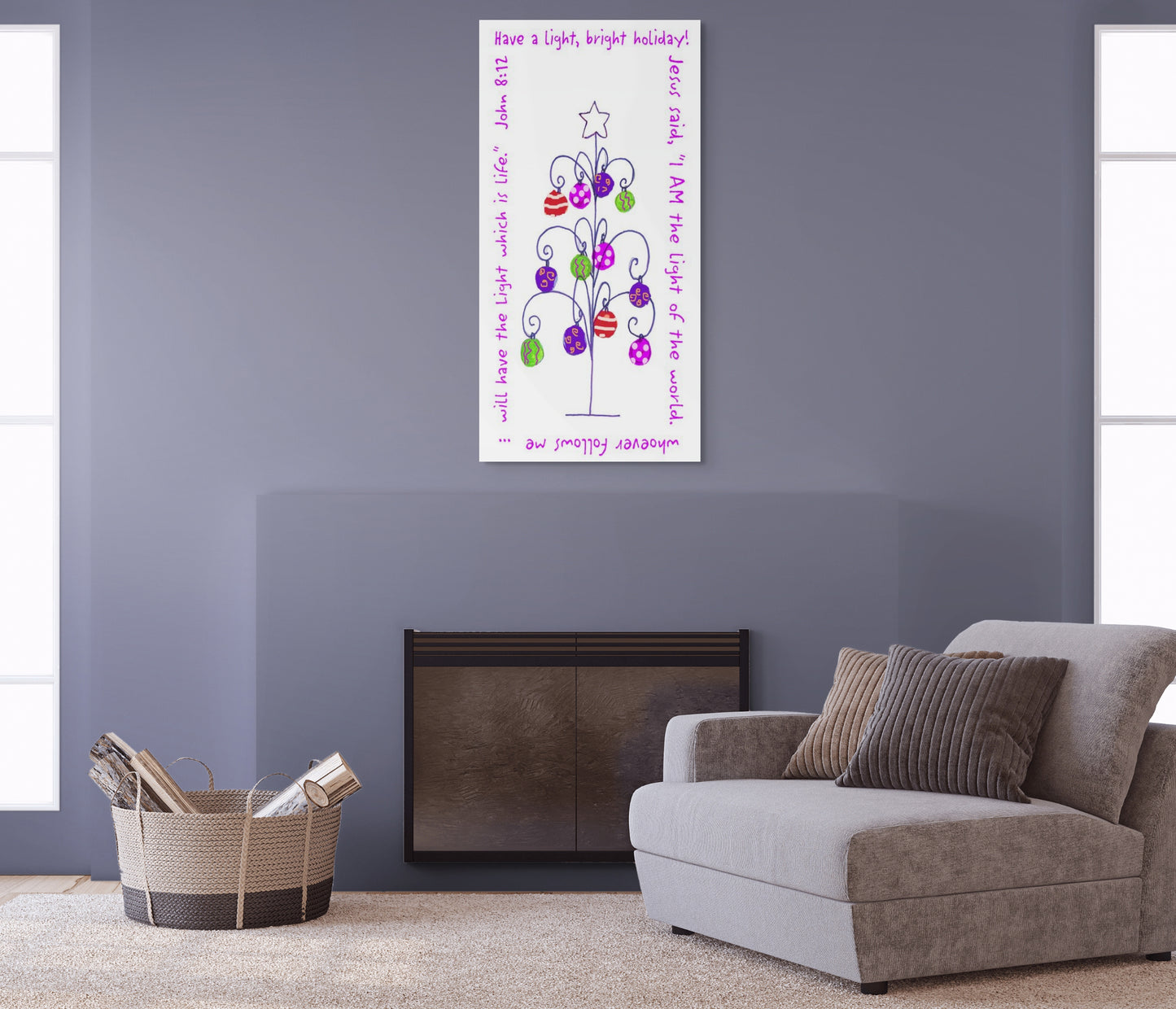 A Very Merry Christmas - A Wire Tree Canvas Print