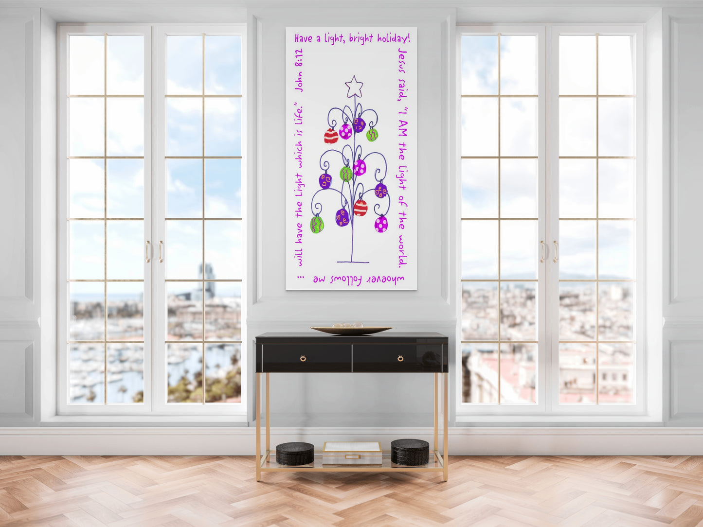A Very Merry Christmas - A Wire Tree Canvas Print