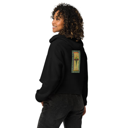 Vibrant Yellow - Tall Tulips Sweatshirt Crop Hoodie
