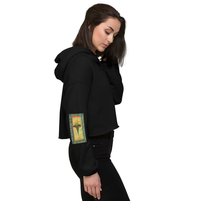 Vibrant Yellow - Tall Tulips Sweatshirt Crop Hoodie
