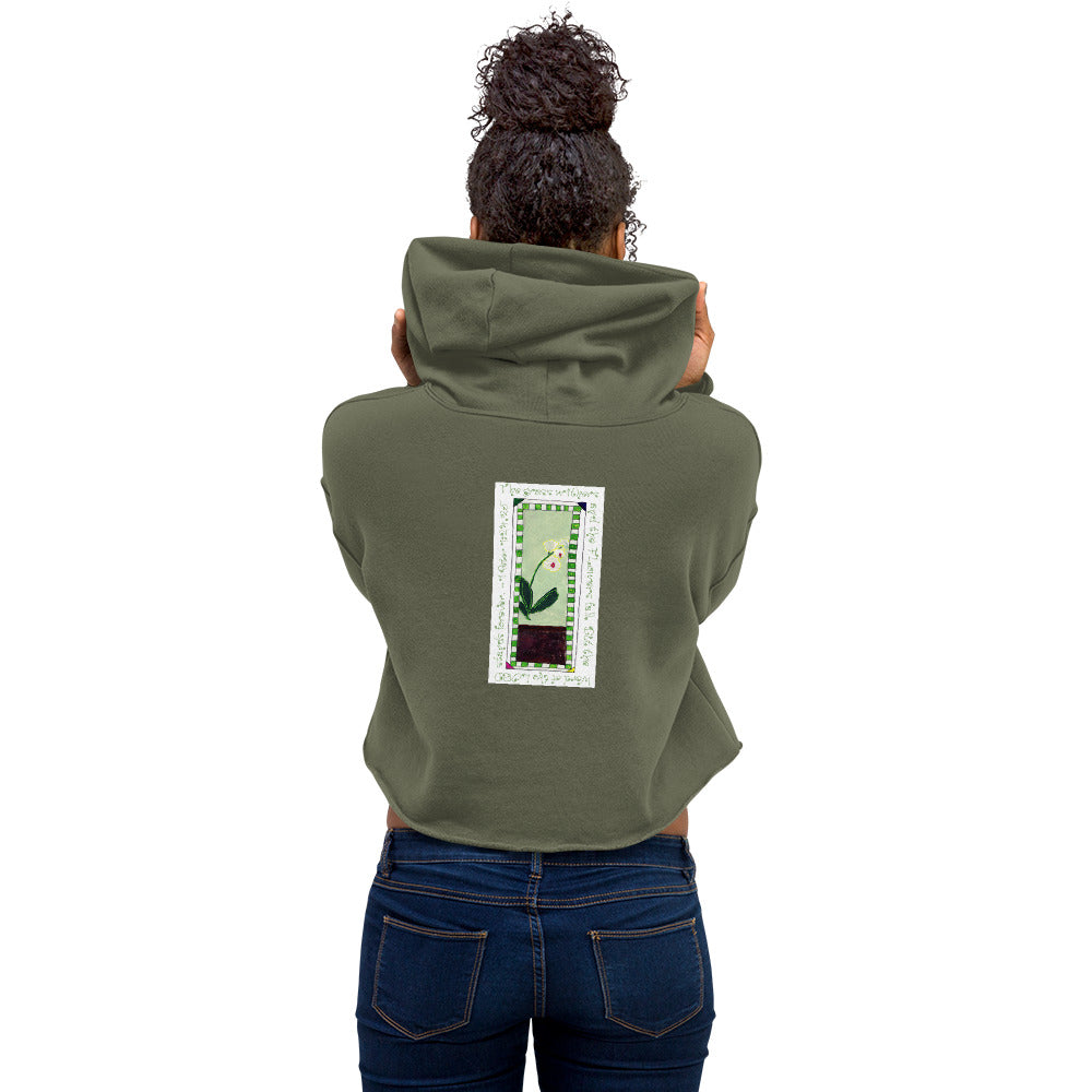 Lively Green - White Orchid Sweatshirt Crop Hoodie