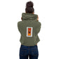 Vivid Orange - Abundant Flowers Sweatshirt Crop Hoodie