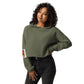 Vivid Orange - Abundant Flowers Sweatshirt Crop Hoodie