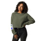 Heavenly Blue Topiary Sweatshirt Crop Hoodie