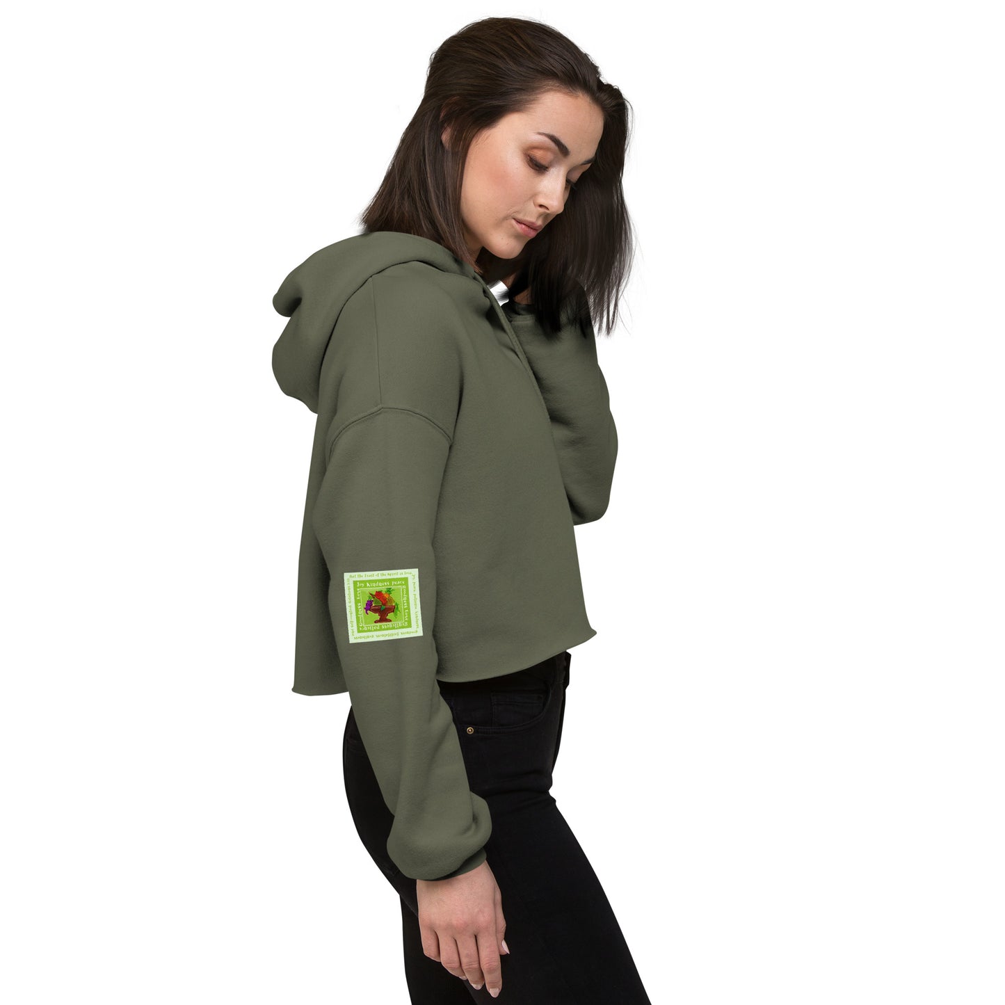 Lively Green - Fruit Sweatshirt Crop Hoodie