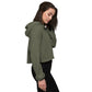 Lively Green - Jeweled Cross Sweatshirt Crop Hoodie