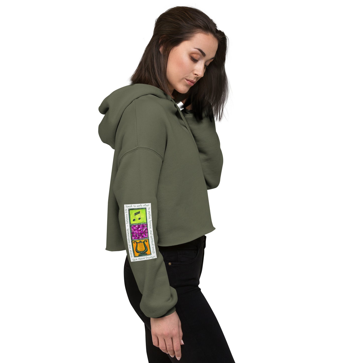 Lively Green - Sing to the Lord Sweatshirt Crop Hoodie