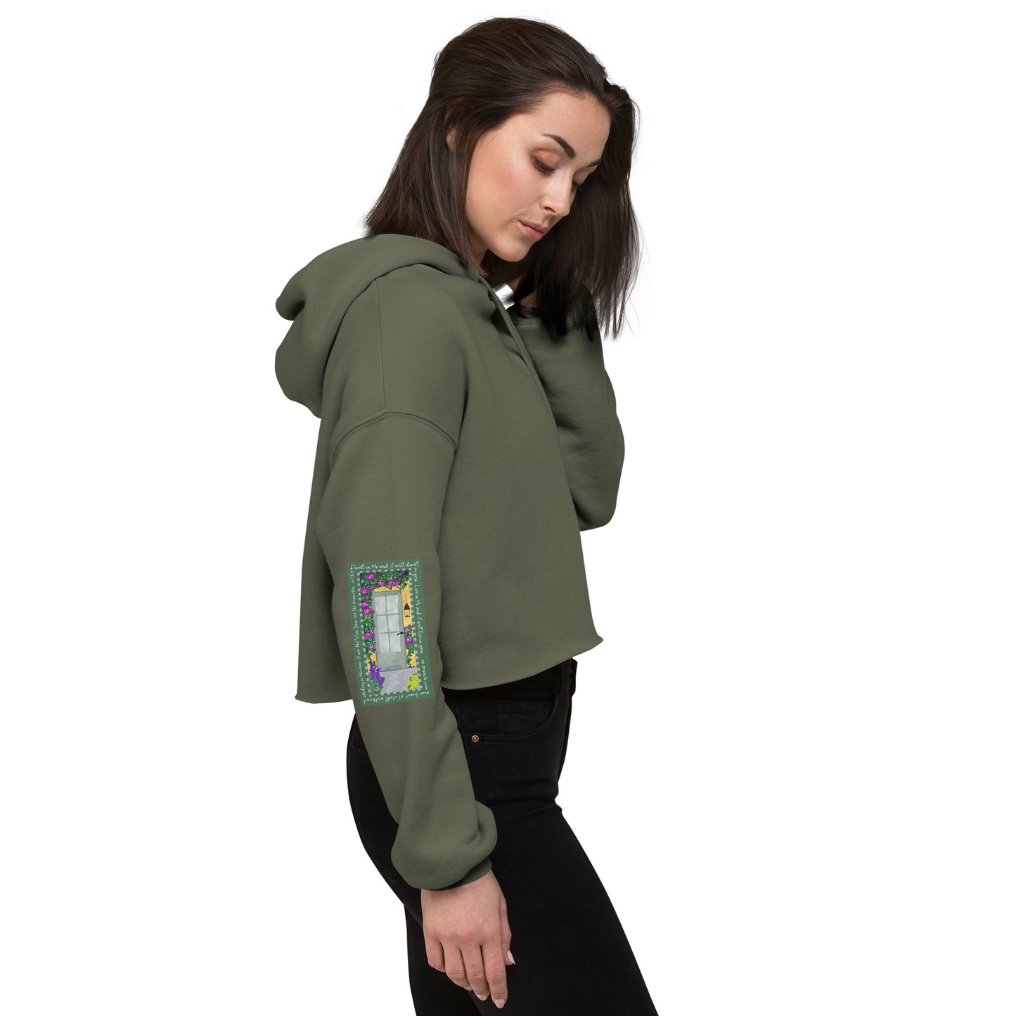 Lively Green - Vine Sweatshirt Crop Hoodie