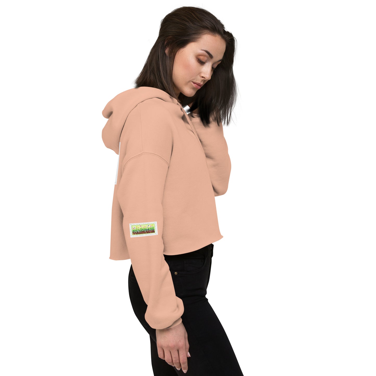 Lively Green - Spring Tulips Sweatshirt Crop Hoodie