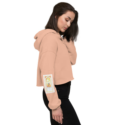 Vibrant Yellow - Flowers in the Window Sweatshirt Crop Hoodie
