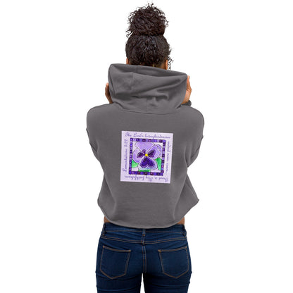 Deep Purple - Pansies Sweatshirt Crop Hoodie