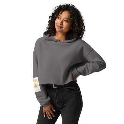 Vibrant Yellow - Flowers in the Window Sweatshirt Crop Hoodie