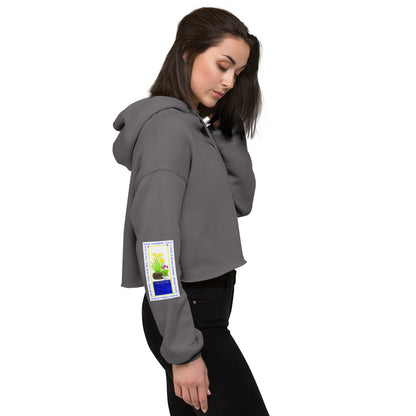Vibrant Yellow - Daffodils and Tulips Sweatshirt Crop Hoodie