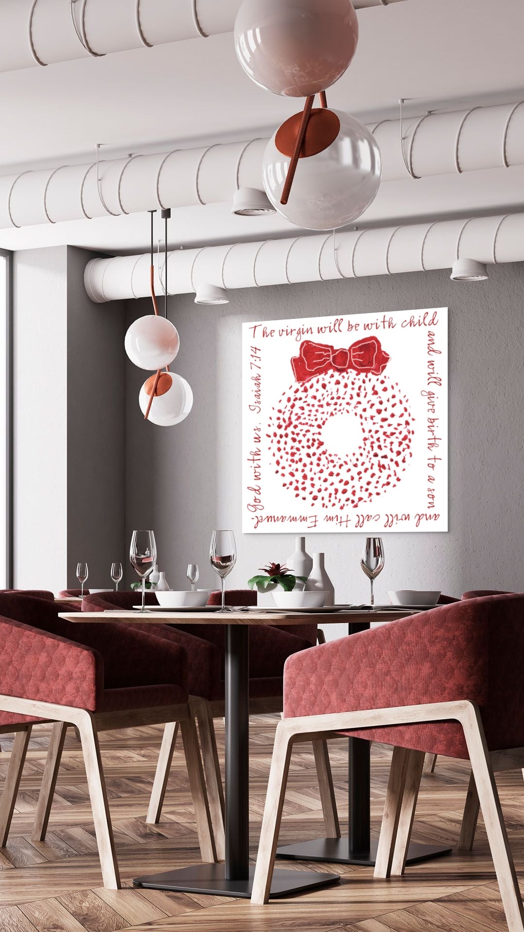 A Very Merry Christmas - Wreath Canvas Print