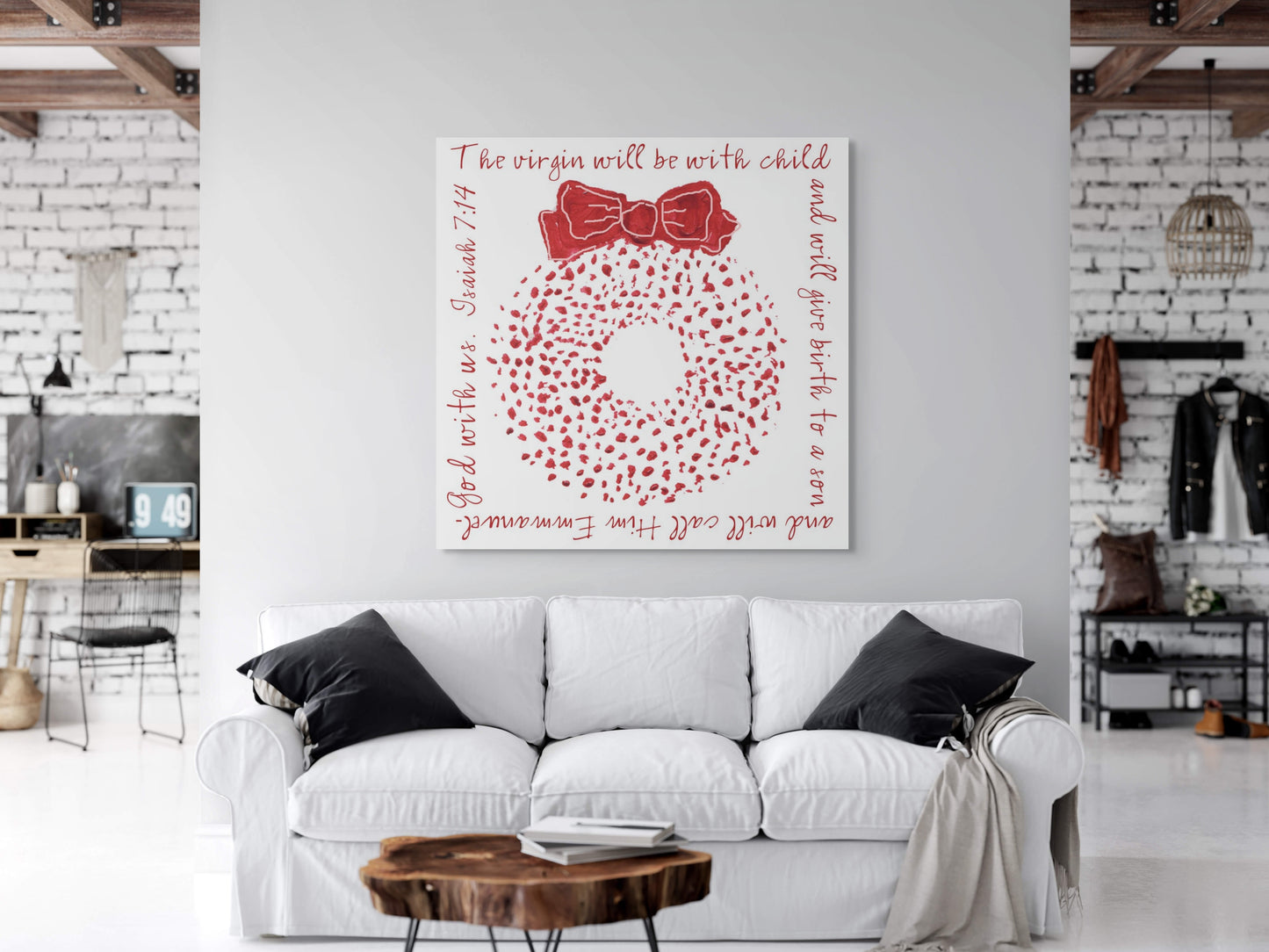 A Very Merry Christmas - Wreath Canvas Print