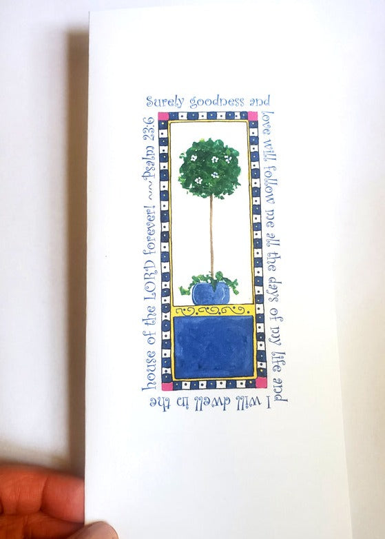 Heavenly Blue Topiary Note Card (Single Card)