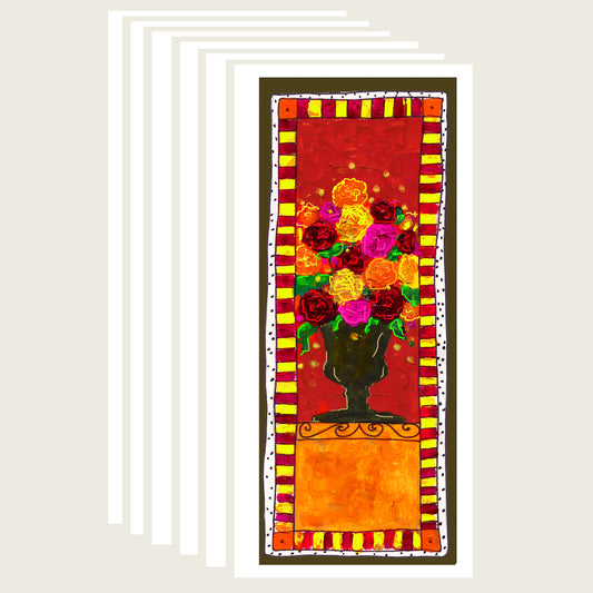 Vivid Orange - Abundant Flowers Note Card (Six Cards)