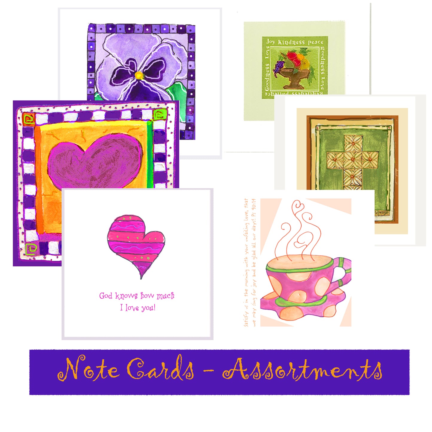 Note Card Assortment - Square Cards (Six Cards)