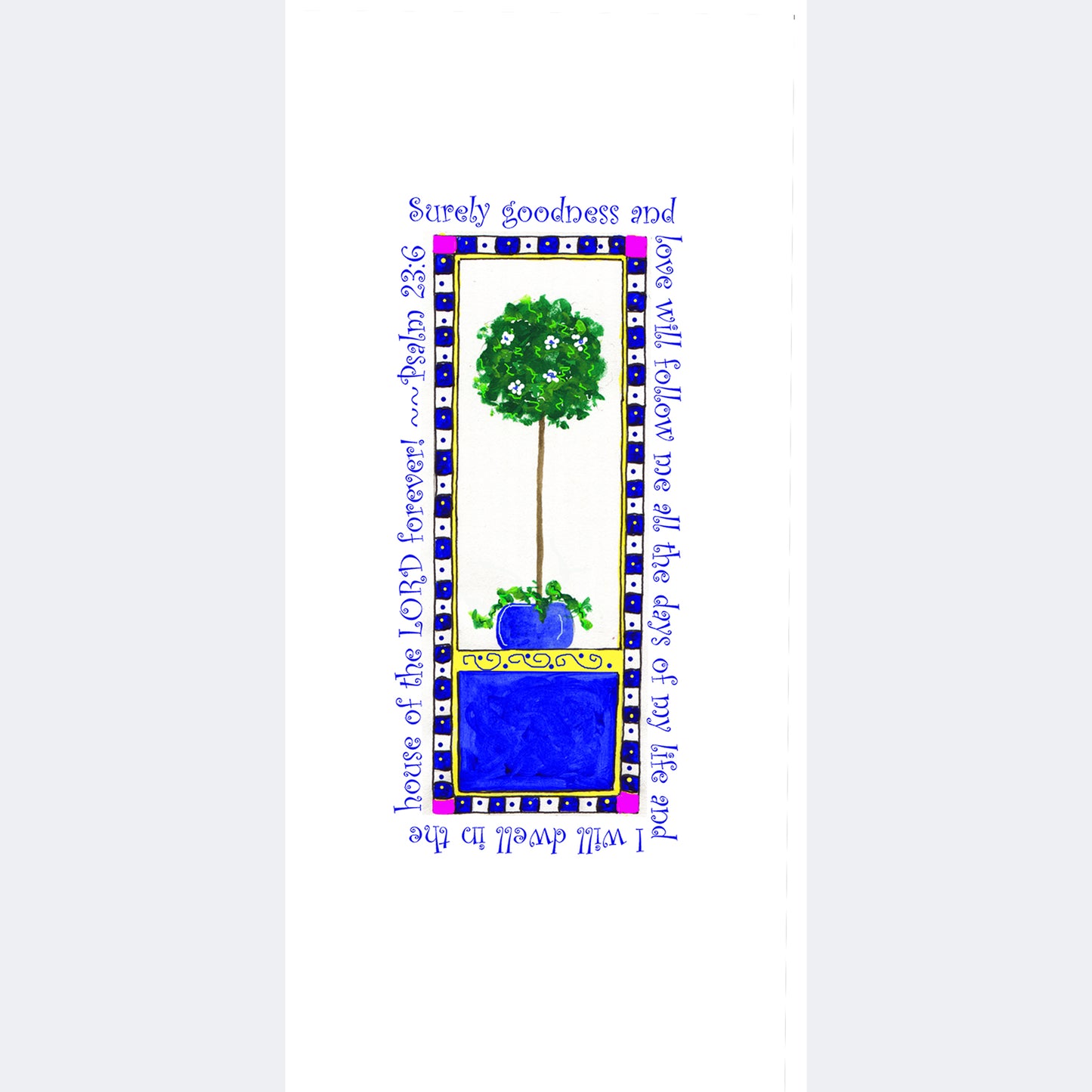Heavenly Blue Topiary Note Card (Single Card)