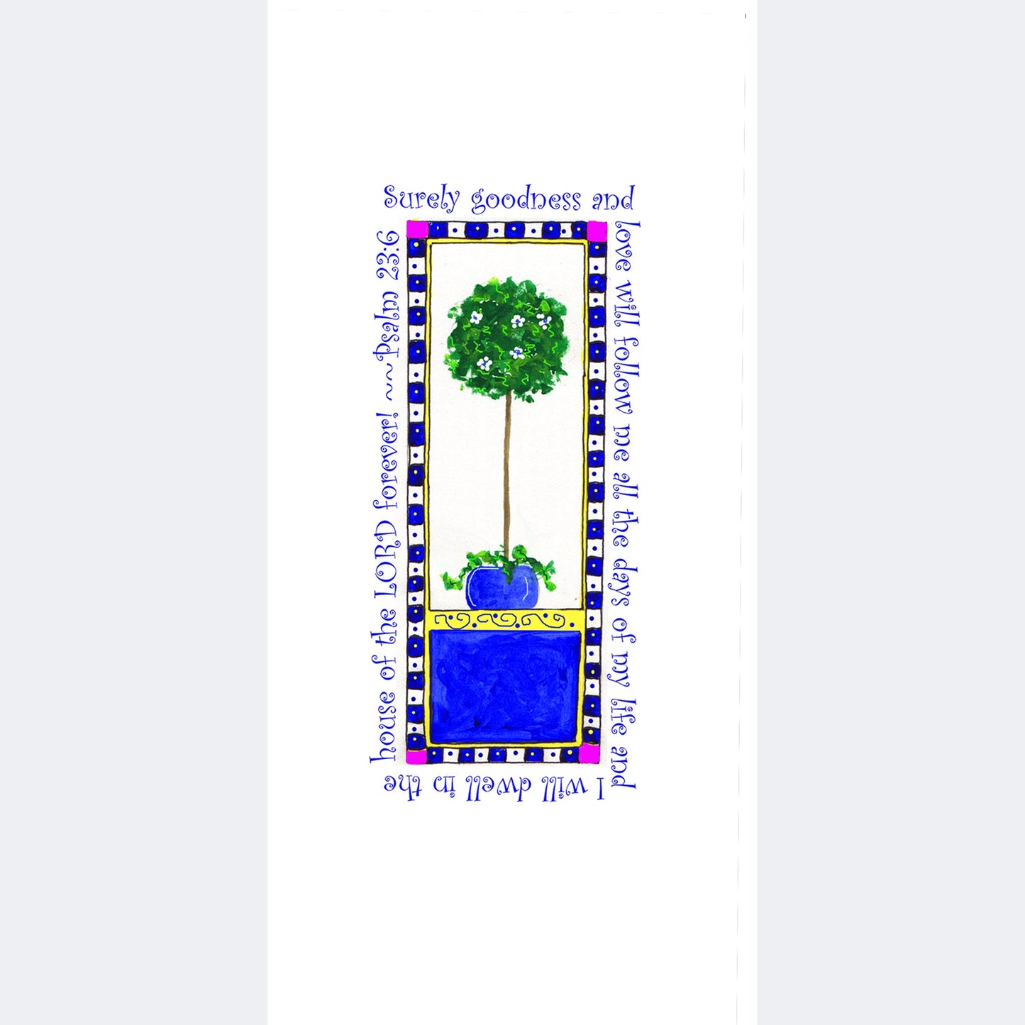 Heavenly Blue Topiary Note Cards (Six Cards)