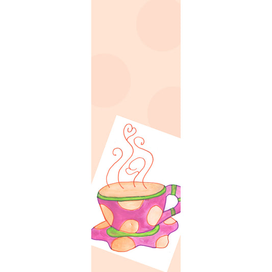 Vivid Orange - Pink Coffee Cup Bookmark