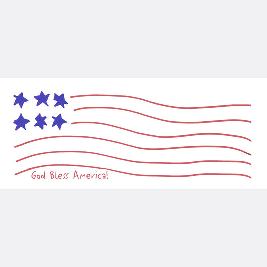 Heavenly Blue - Funky Flag Note Cards (Six Cards)