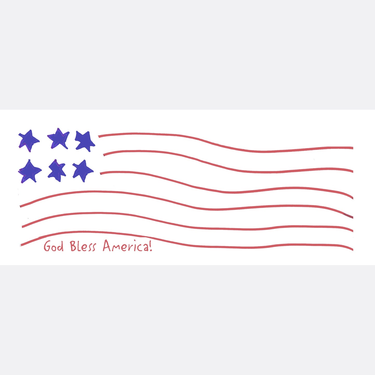 Heavenly Blue - Funky Flag Note Cards (Six Cards)