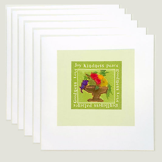 Lively Green - Fruit Square Note Cards (Six Cards)