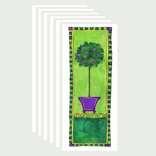 Lively Green - Topiary Note Cards (Six Cards)