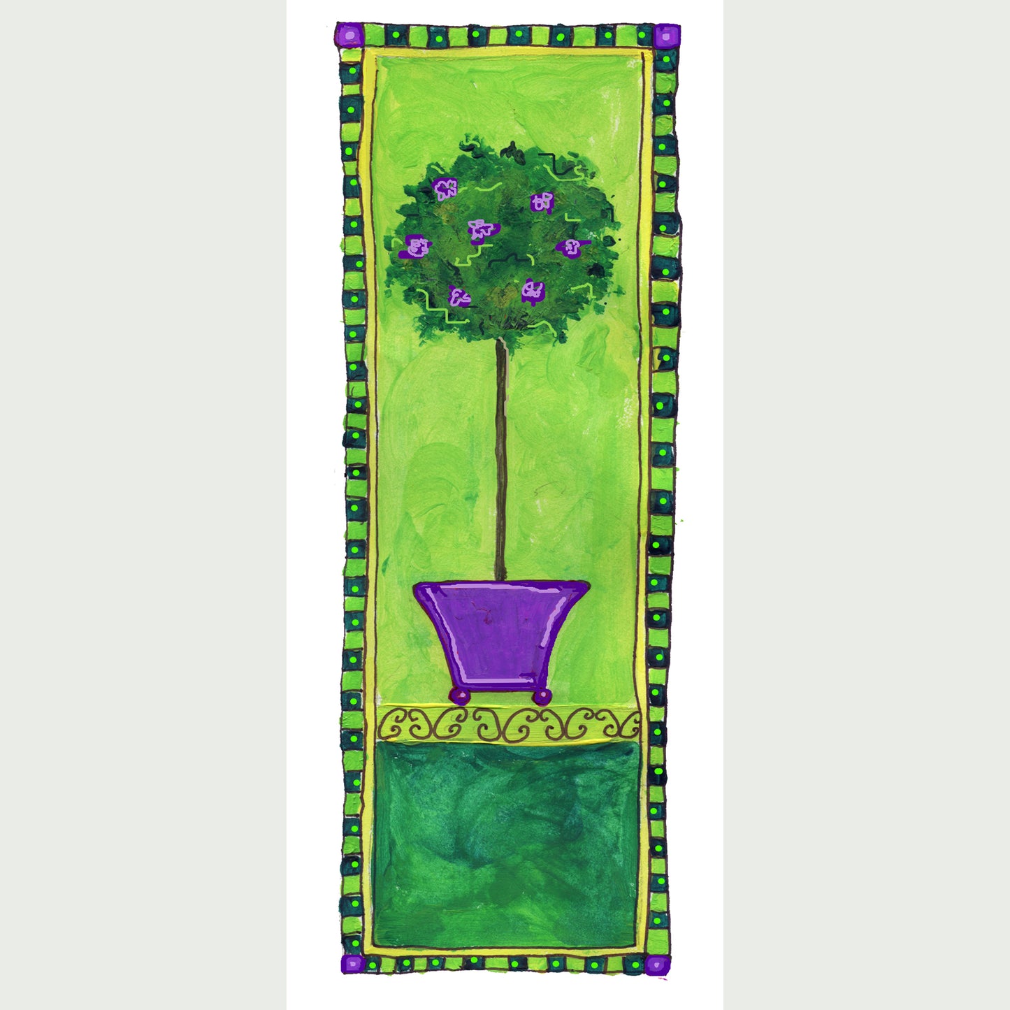 Lively Green - Topiary Note Cards (Six Cards)