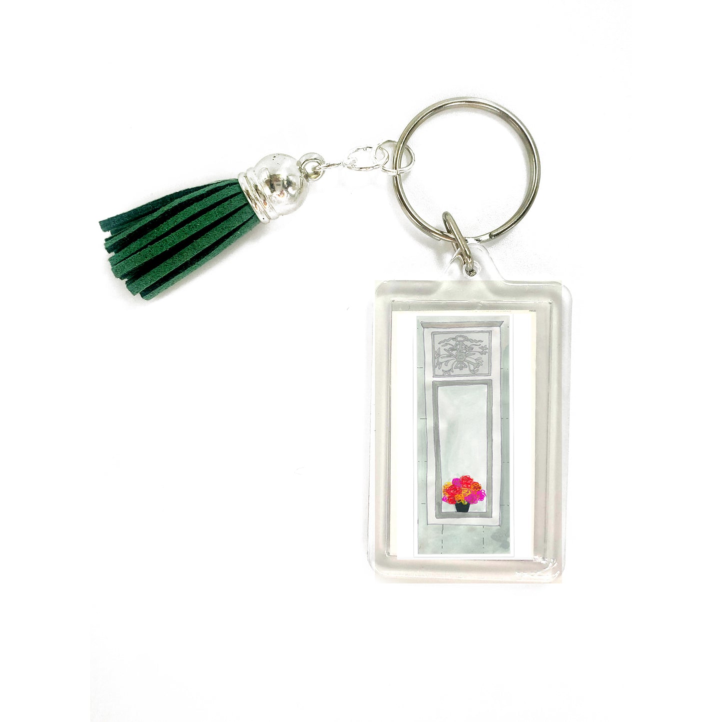 Lively Green - Flowers in the Window Keyring