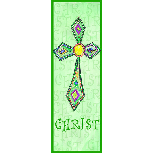 Lively Green - Jeweled Cross Bookmark