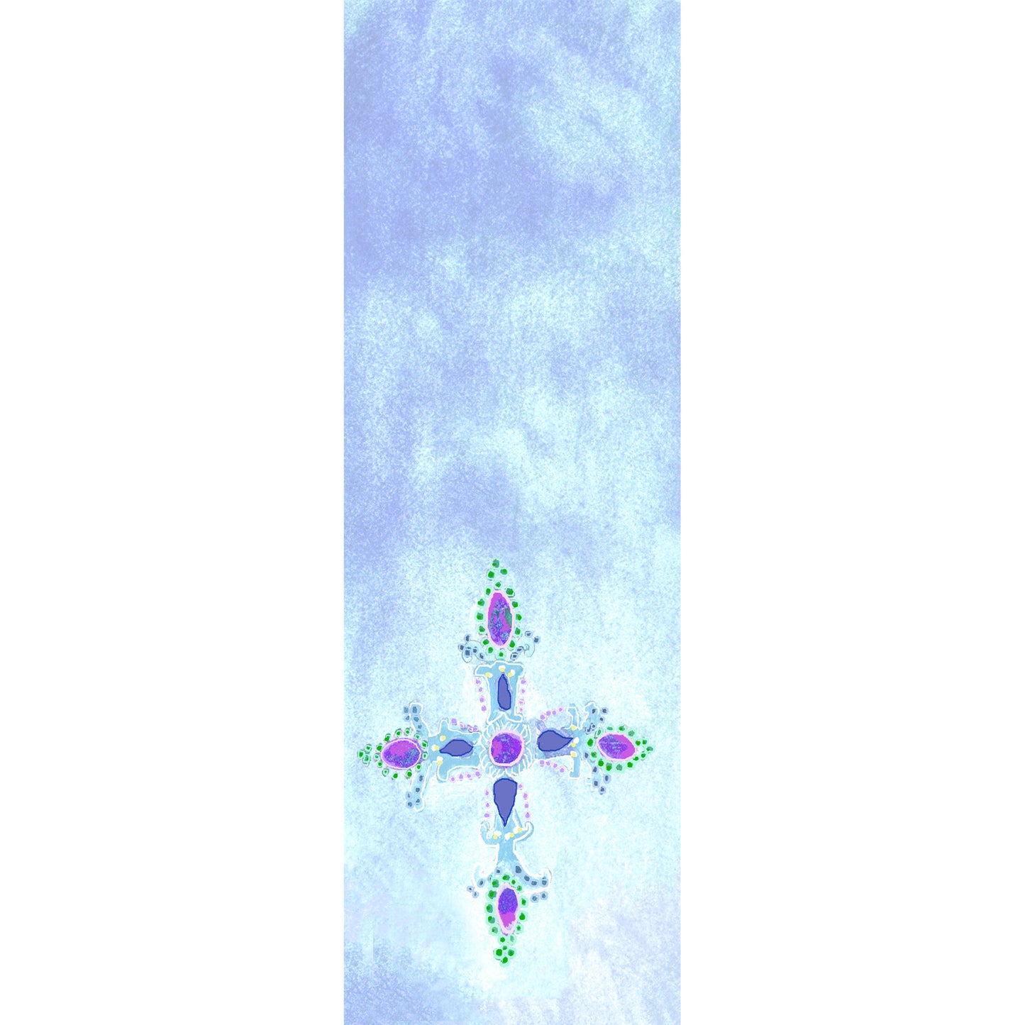 Heavenly Blue - Jeweled Cross Bookmark