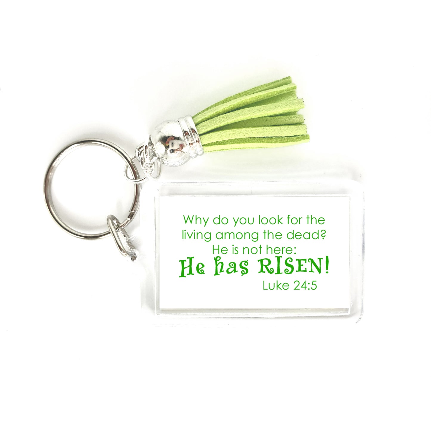 Lively Green - Jeweled Cross Keyring