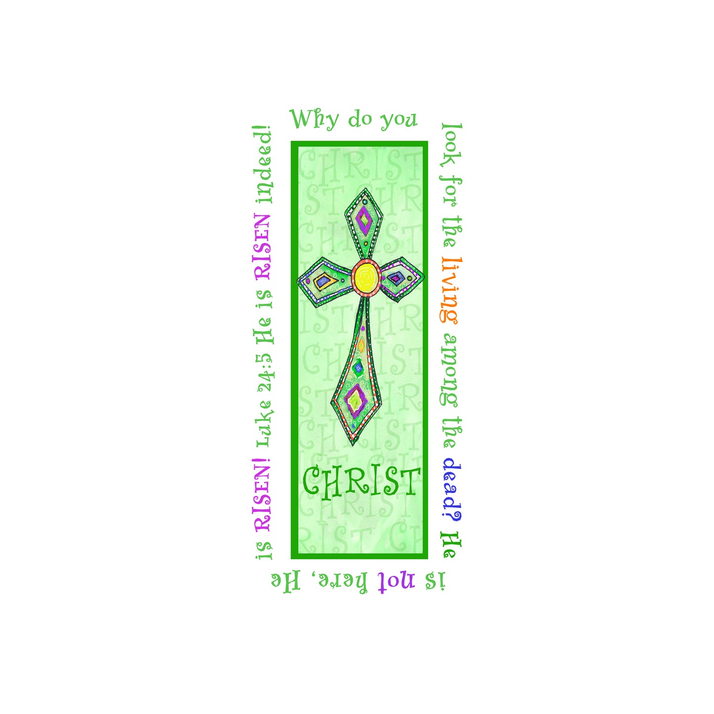 Lively Green - Jeweled Cross Magnet
