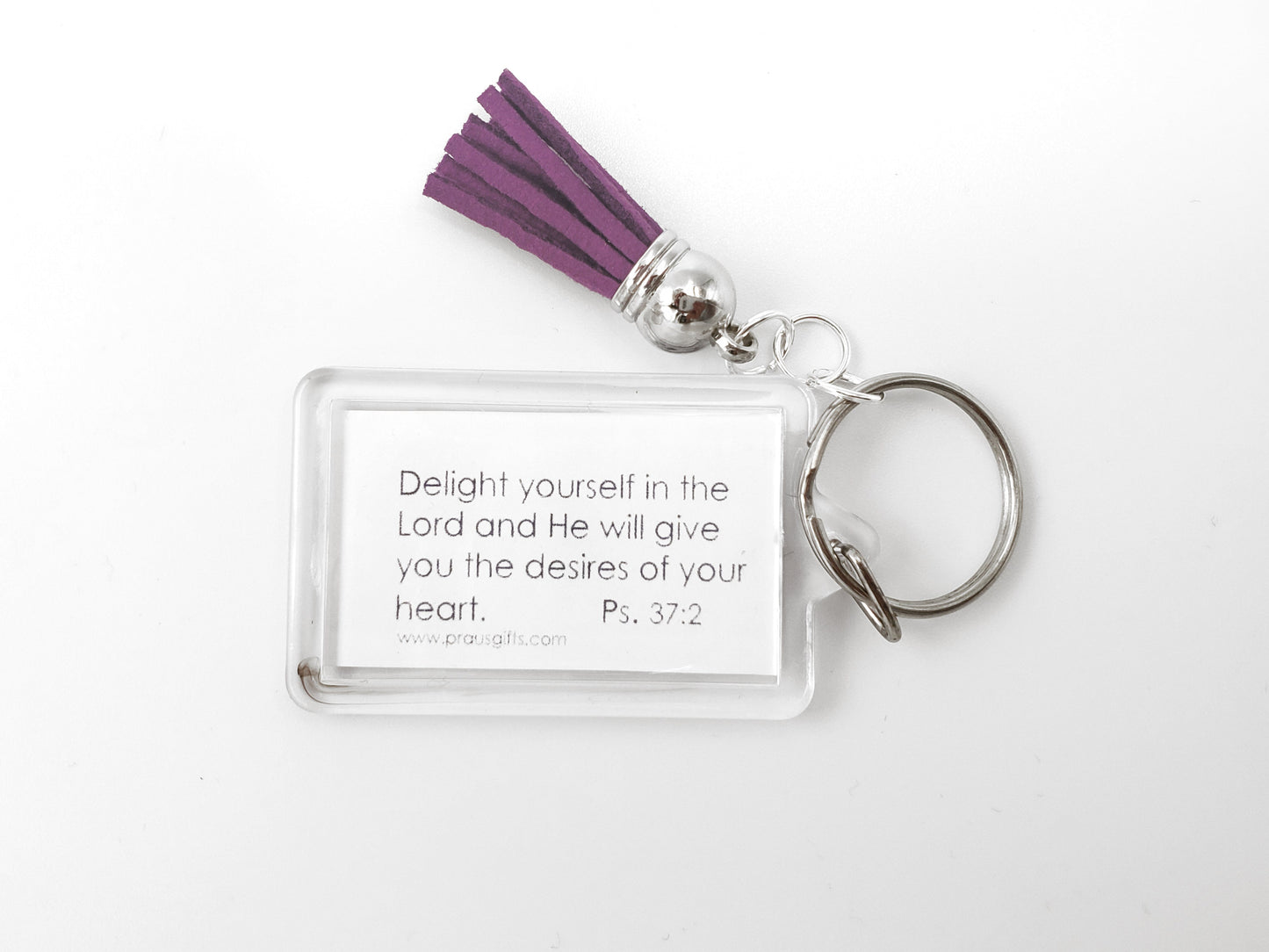 Lively Green - Purple and Green Tulip Key Ring