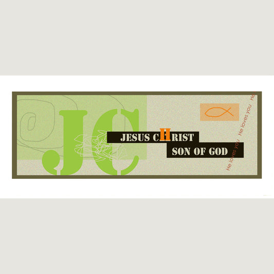 Lively Green - Modern Jesus Note Card (Single Card)