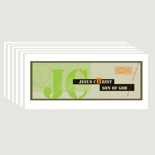 Lively Green - Modern Jesus Note Cards (Six Cards)