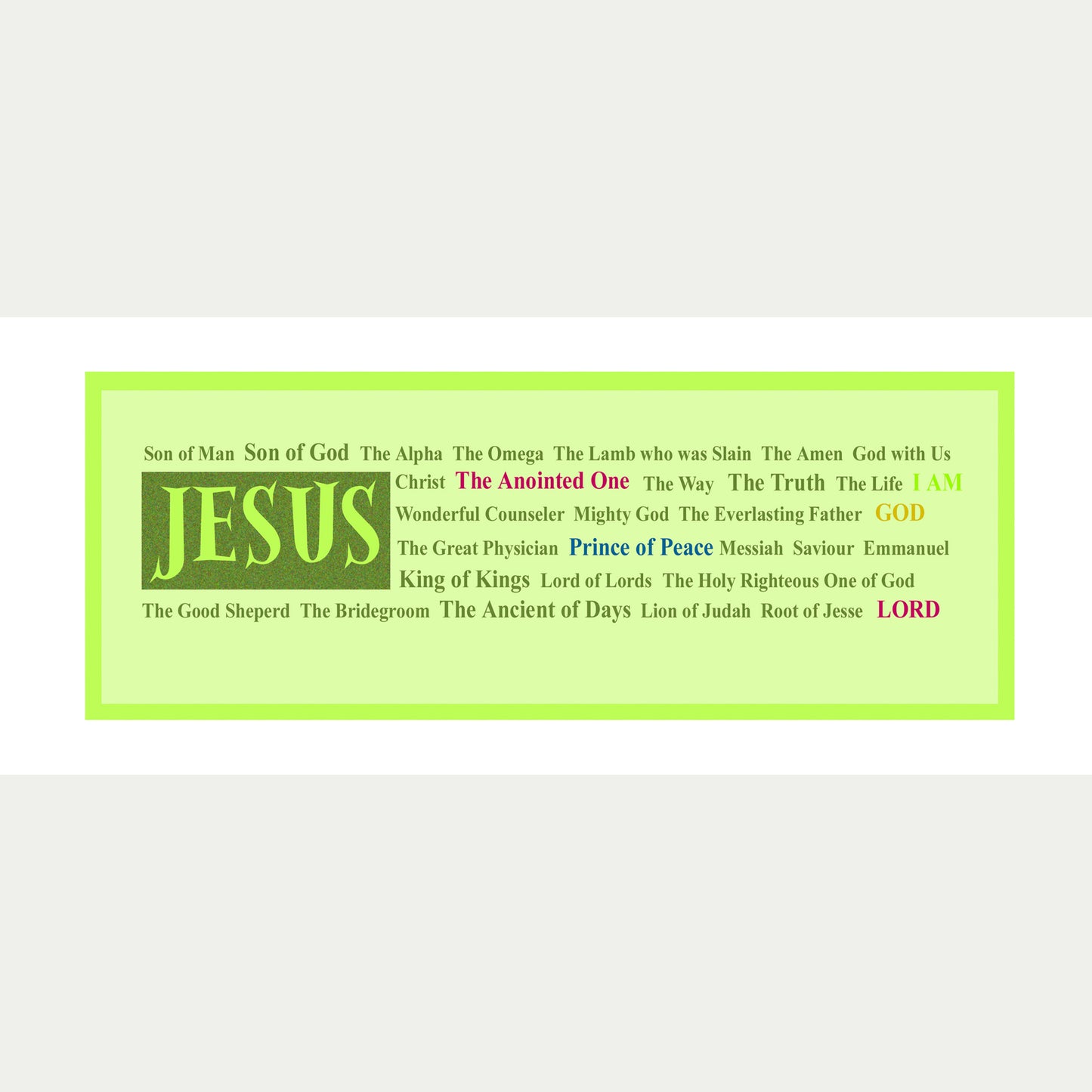 Lively Green - Names of Jesus Note Card (Single Card)